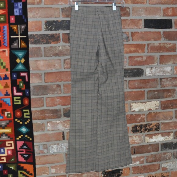 Pantalone High Waisted Stretch Plaid Bell Bottom Flair Pants XS NWOT - Picture 3 of 6